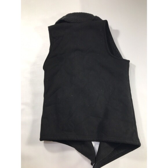 Ralph Lauren Velour Waterfall Vest Size Small Black Open Front - Picture 7 of 7